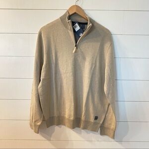 NWT men’s dockers 1/4 zip alpha khaki sweater size large